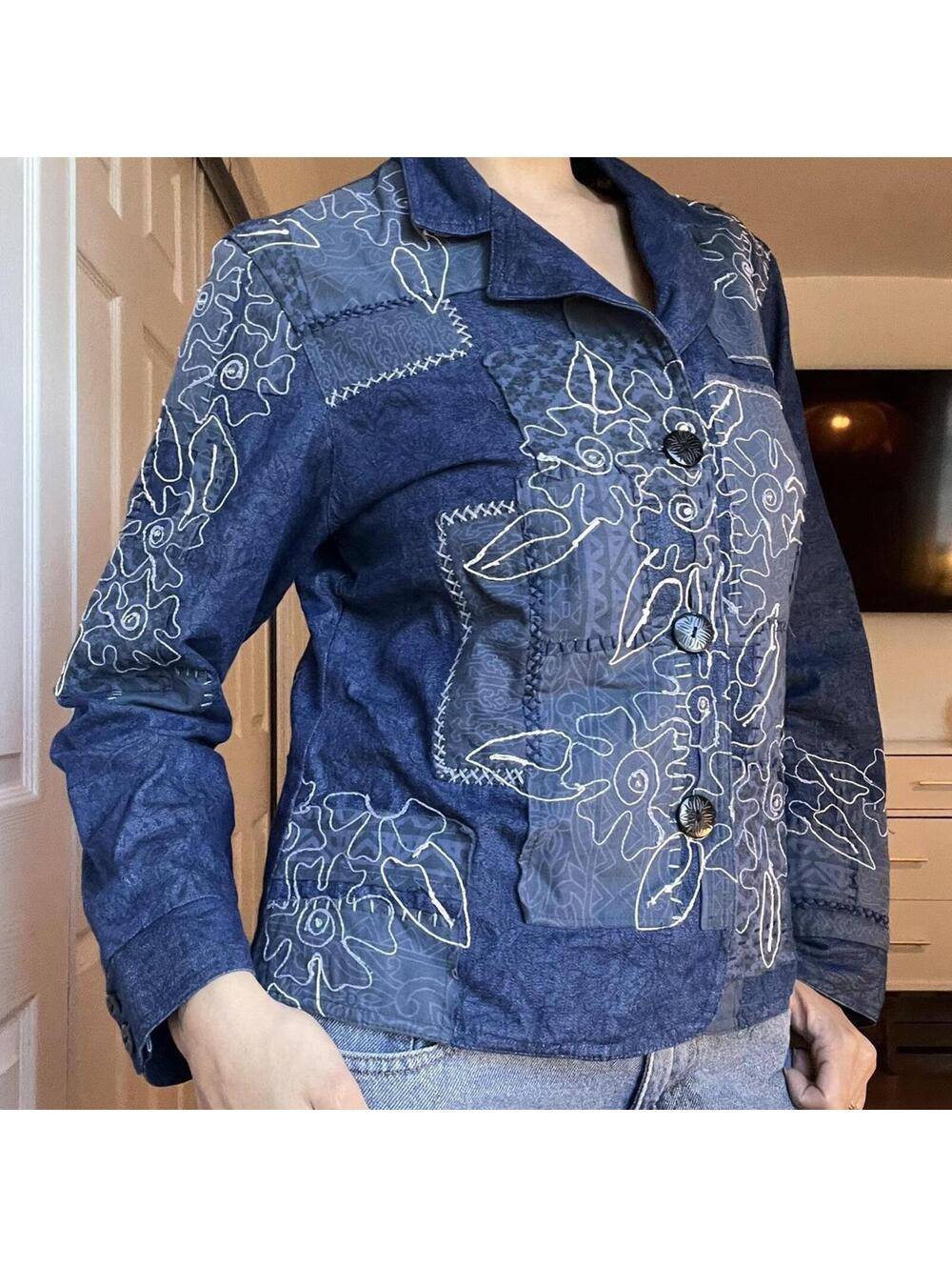 Denim Embroidered Jacket - Picture 4 of 7